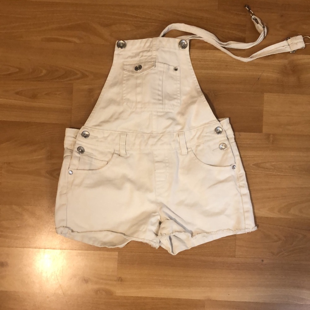 Justice white overalls with gems - size 14